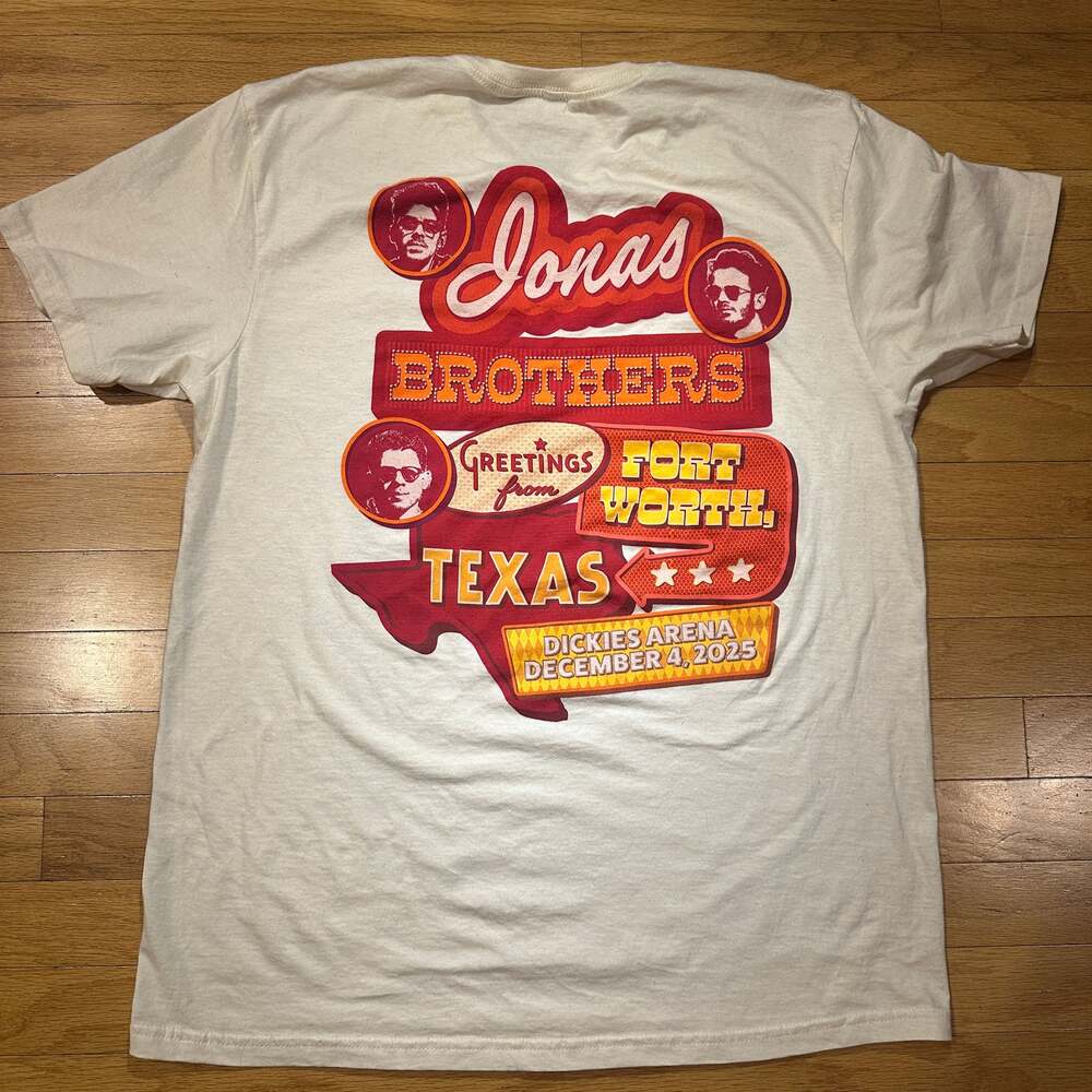 Jonas Brothers Official Merchandise Greetings From Fort Worth Texas Tour Tee Dic